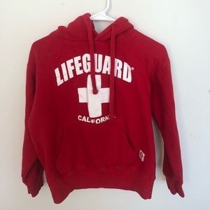 lifeguard red sweatshirt